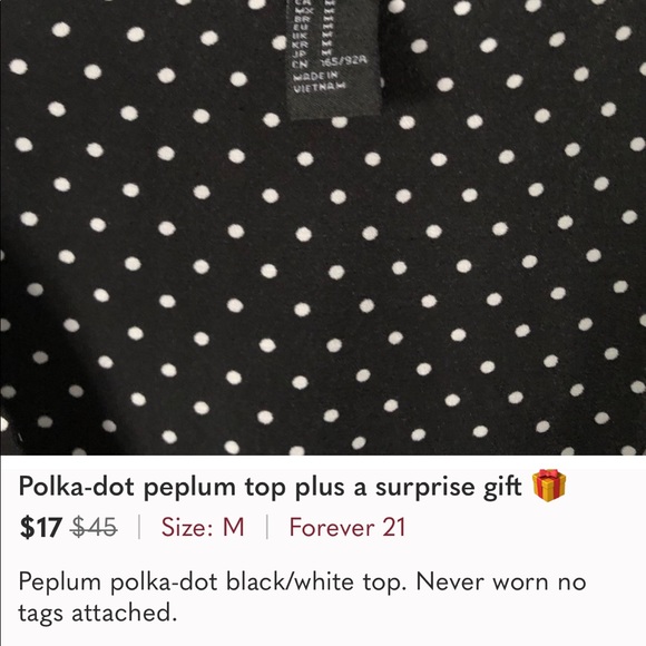 Polka dot ruffle peplum top - Picture 3 of 6